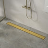 1000mm Tile Insert Bathroom Shower Brushed Brass Grate Drain w/Centre outlet Floor Waste