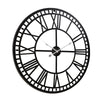 Artiss 80cm Wall Clock Large Roman Numerals Metal Black