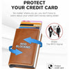 RFID Blocking Quality Leather Credit Card Holder Wallet With Pop Up Card Case