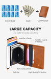 RFID Blocking Quality Leather Credit Card Holder Wallet With Pop Up Card Case