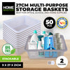 Home Master 50PCE Storage Baskets Stackable Multipurpose Space Saving Bulk 27cm