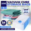 Home Master 24PCE Vacuum Storage Bags Large Re-Usable Space Saver 80 x 100cm