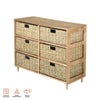 Home Master 6 Drawer Natural Seagrass Wooden Storage Chest Stylish 66cm